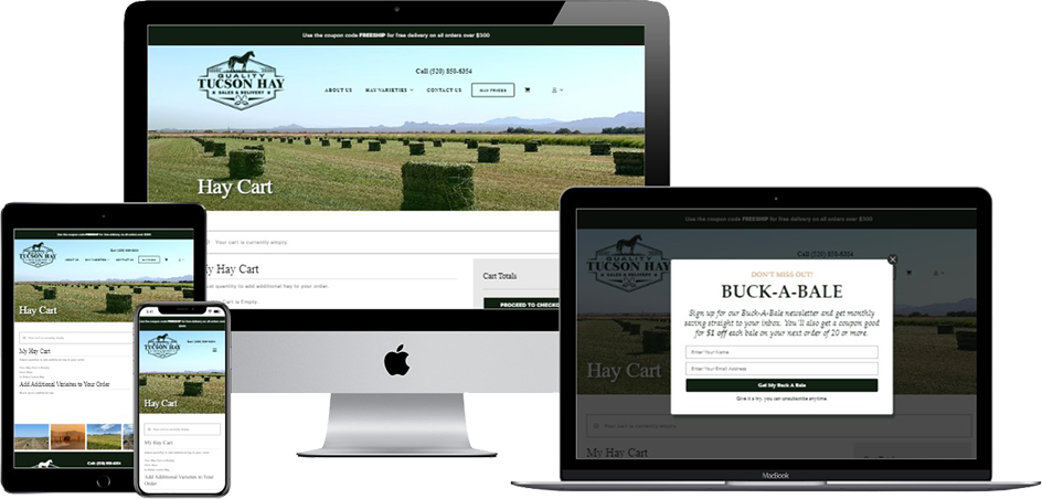 Tucson hay Cart and Checkout Pages